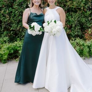 AMSALE CODY DRESS HUNTER GREEN